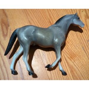 Vintage Breyer Or Like Plastic Horse Gray/Black Approx. 9x7 Inches